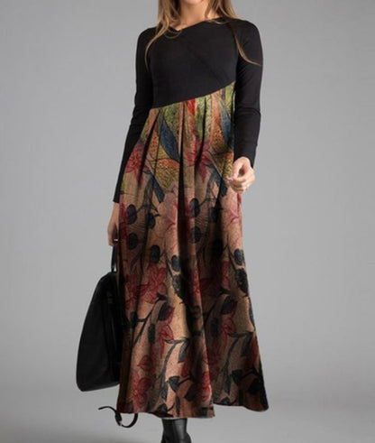 🔥✨【Gorący produkt🎉】【S-3XL】Nowa jesienno-zimowa modna i elegancka długa sukienka z nadrukiem