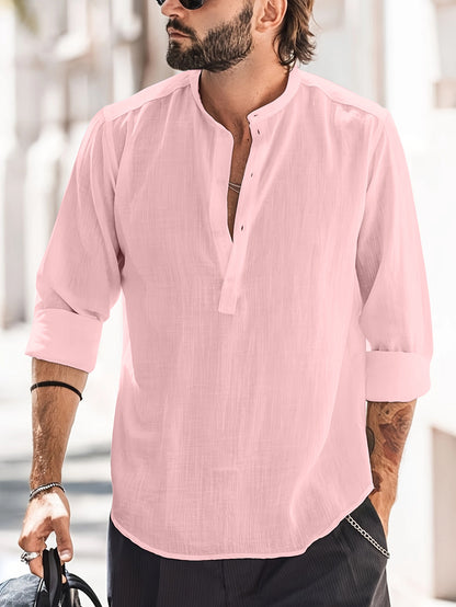 👔Camisa informal de hombre confeccionada en algodón y lino. ✅️Pago contra entrega