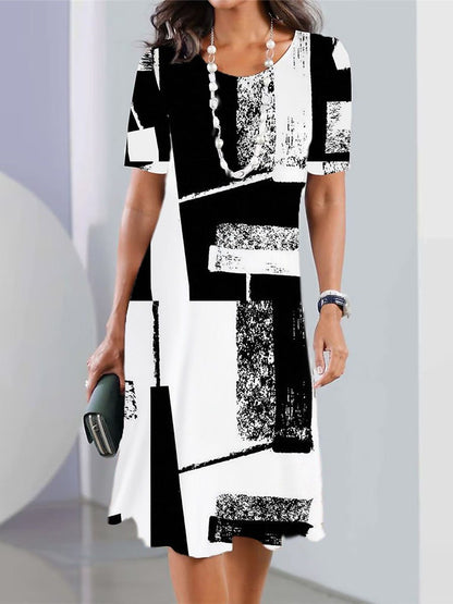 👗【40-120kg】Nuevo vestido estampado de cuello redondo para mujer, colección 2026 ✅️Pago contra entrega