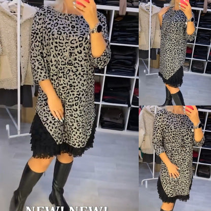 🔥🥰 【S-5XL】 2025 Nowa modna koronkowa sukienka z łączeniem3911753