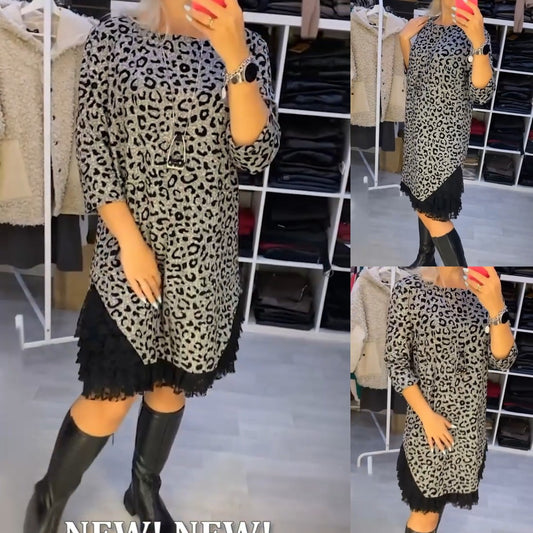 🔥🥰 【S-5XL】 2025 Nowa modna koronkowa sukienka z łączeniem3911753