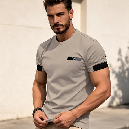 【S-4XL】👕Camiseta de hombre elegante y sencilla a la moda—adecuada para ir al trabajo, practicar deportes y para uso casual.