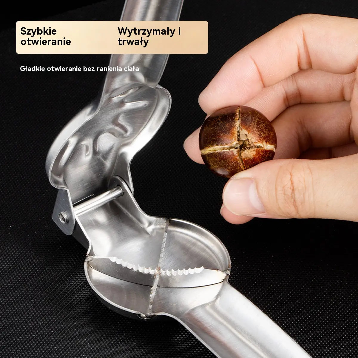 🌰【Kup jeden, a drugi dostaniesz gratis】Otwieracz do skorup kasztanowca z klipsem, otwierany jednym przyciskiem, nie musisz się martwić o zranienie dłoni!