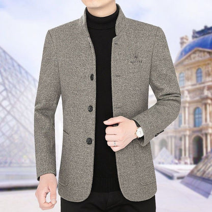 🍂🔥【M-4XL】🔥2025 nowa swobodna kurtka z klapami męska jesienna i zimowa aksamitna, pogrubiona wełniana bluza
