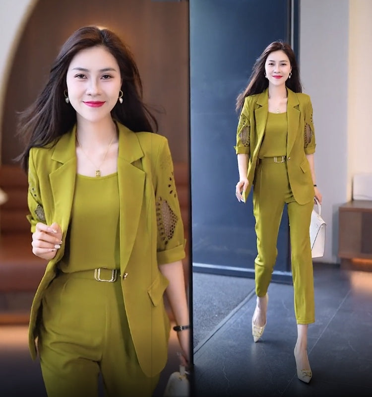 🏆【Kurtka + kamizelka + spodnie】Trzyczęściowy komplet, nowy modny garnitur casualowy 2025