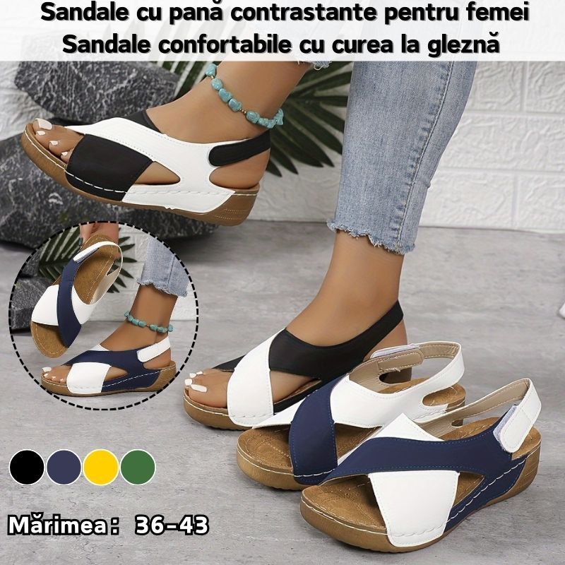 💞✨【Nowy styl lata】【36-43】Nowy styl damskich płaskich sandałów w kontrastowych kolorach, wygodnych, swobodnych i uniwersalnych