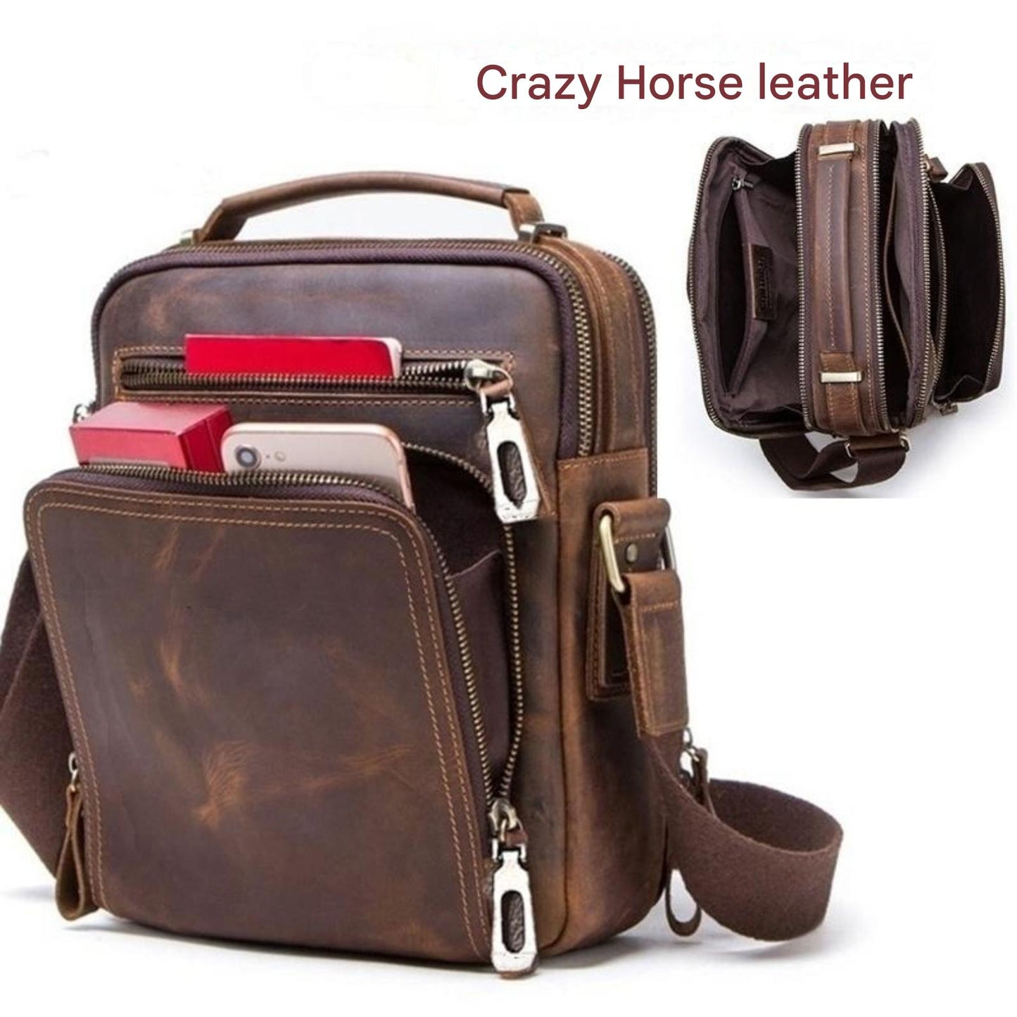 【Ograniczona ilość】Modna biznesowa, swobodna, skórzana torba na ramię, lekka i praktyczna