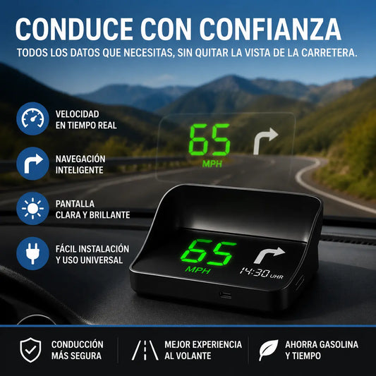 【Navegación GPS Swiss Military con alerta para evitar multas】Nuevo velocímetro y tacómetro GPS con pantalla HUD