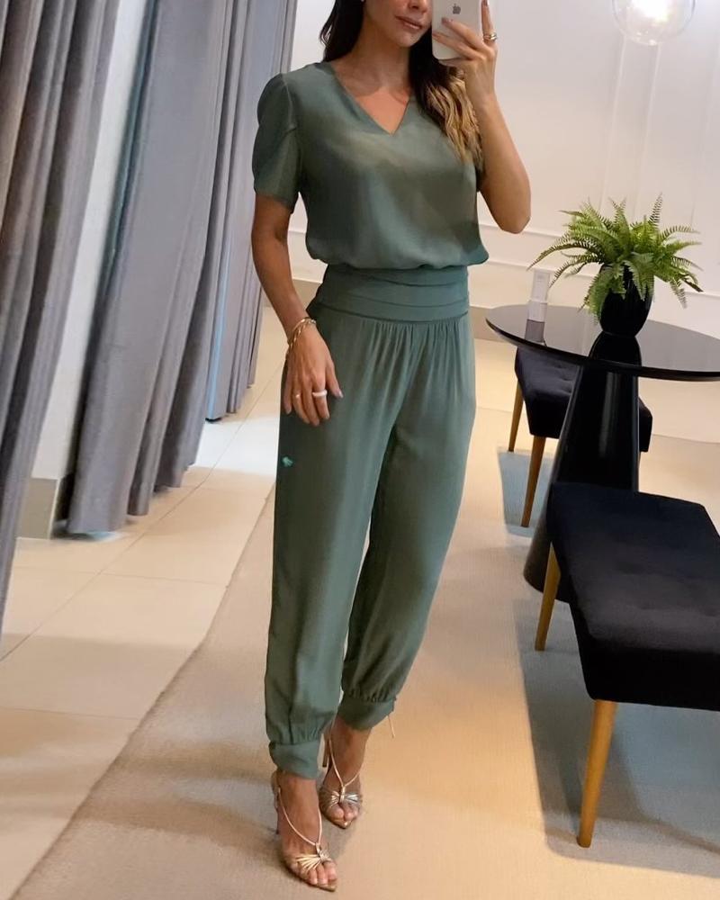 Dwuczęściowy damski komplet w casualowym stylu-3930030