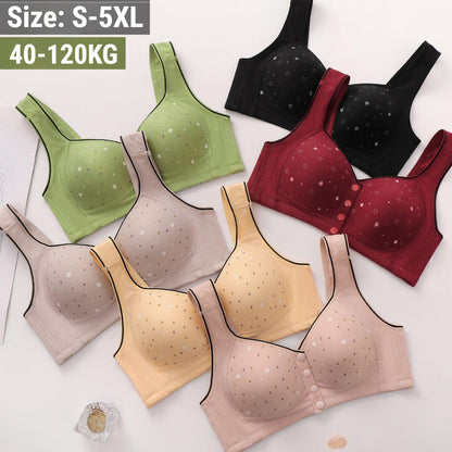 🏆[3 opakowania] [40-120 kg] Biustonosz damski bez fiszbin, zapięcie z przodu ❤️Bawełna Tencel, naturalnie antybakteryjna i wygodna
