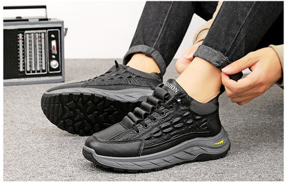 🥾Ciepłe, zimowe buty męskie z aksamitu, ze wzorem krokodyla, niezbędne podczas wypoczynku na świeżym powietrzu