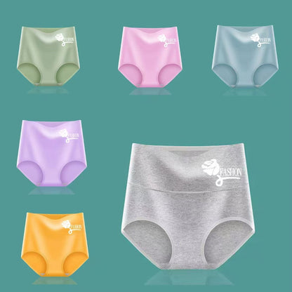 💕50% zniżki – [Kup 6, otrzymaj 6 gratis] Bawełniane majtki z wysokim stanem i podnoszeniem bioder (40–100 sztuk)
