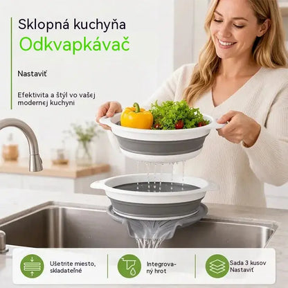 📢📢 1 súprava za 29 € ⏰ Súprava 3 skladacích cedidiel s odkvapkávacím podstavcom