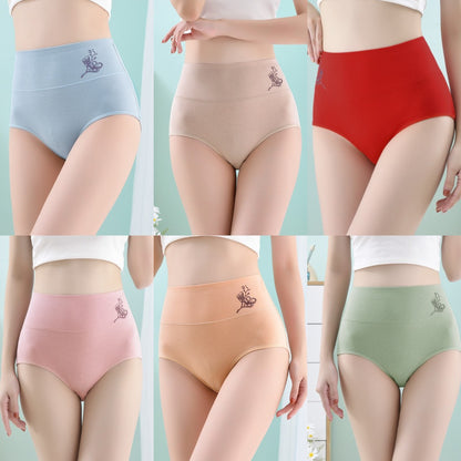 💕【Zestaw 6-częściowy】 💕Damska bielizna z wysokim stanem i dużym rozmiarem, wykonana z czystej bawełny, jest miękka, wygodna, antybakteryjna i oddychająca [40-100 kg]