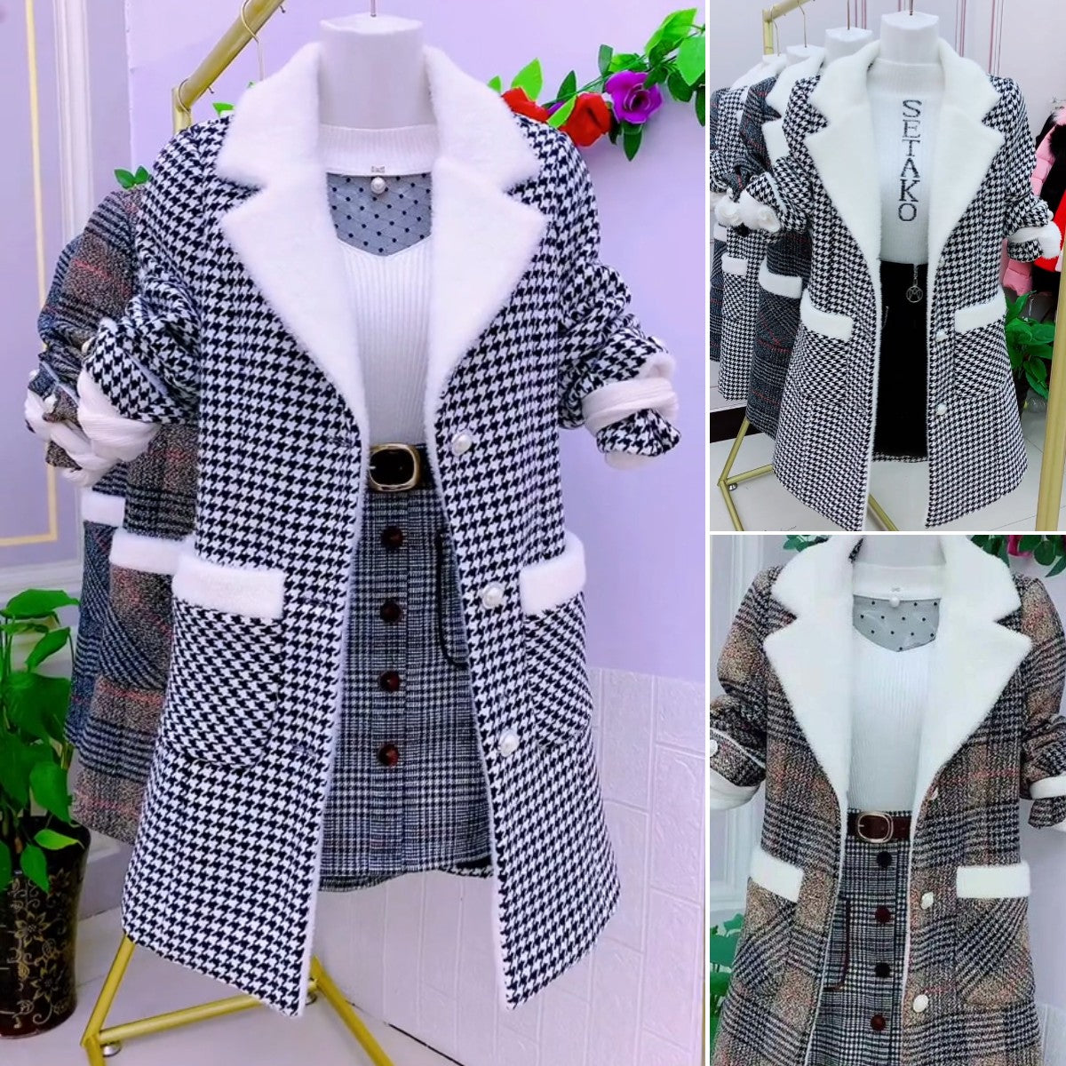 🔥【M-6XL】2024 nowy styl bawełna pogrubiona kołnierz moda kurtka wełniana