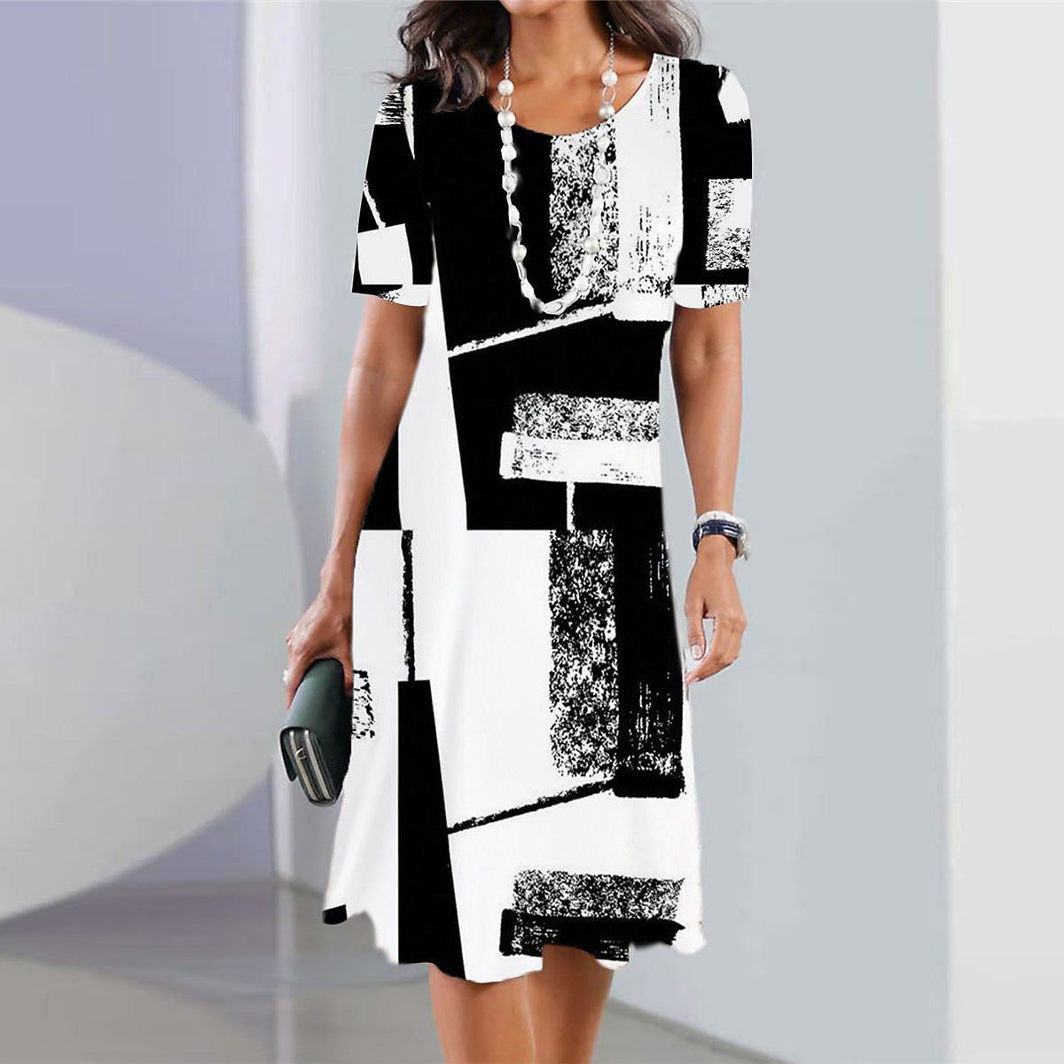 👗【40-120kg】Nuevo vestido estampado de cuello redondo para mujer, colección 2026 ✅️Pago contra entrega
