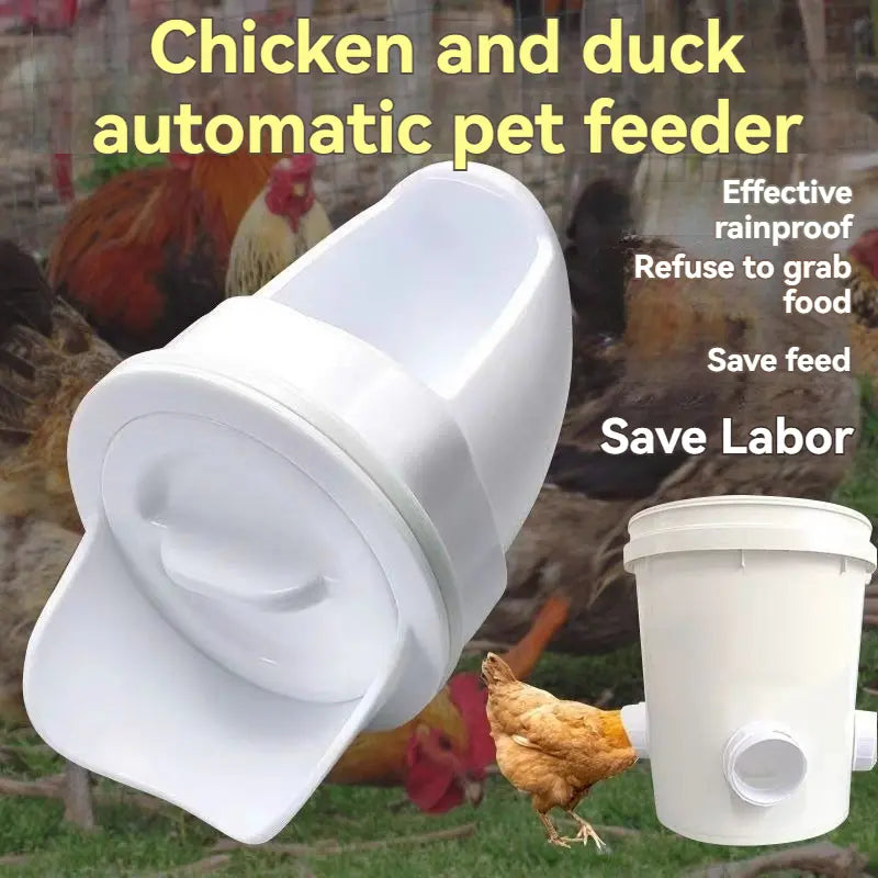 🐔🌟【Abridor de agujeros + 5 comederos】 Comedero automático para pollos, patos y gansos