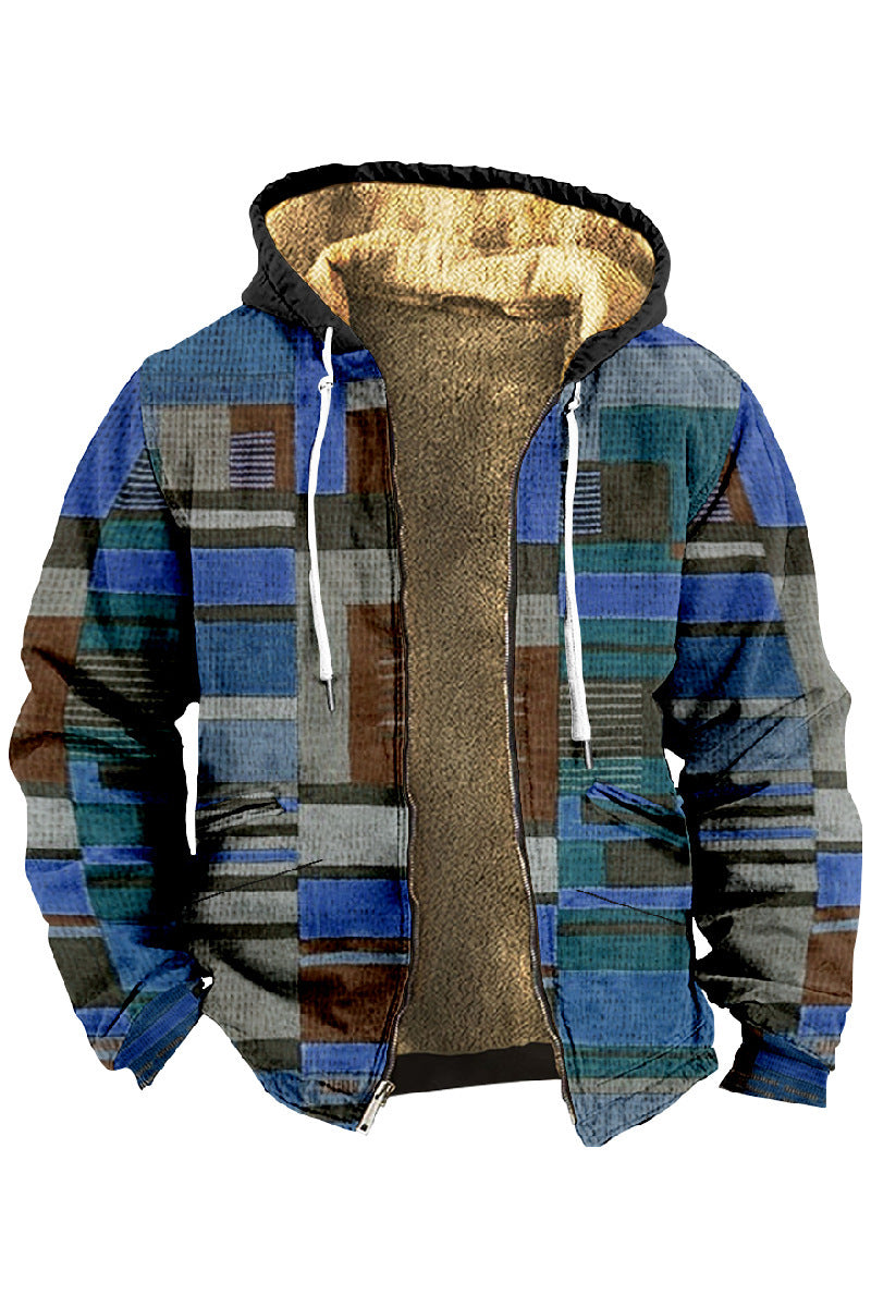 ✨👔【Plačilo ob dostavi】【S-4XL】Jesensko/zimska moška debela žametna jakna s toplo volneno kapo