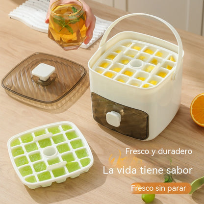 50%OFF🧊 Máquina de hielo portátil | Con tapa y recipiente para almacenar hielo (hace 48 cubitos de hielo a la vez)