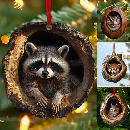🎄【10 kusů】🎄Vánoční ozdoby na stromeček se zvířátky, závěsné ozdoby na auto se zvířátky