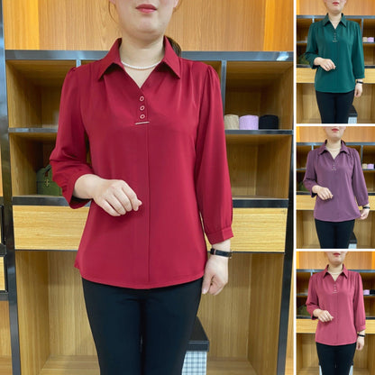 💓💓2024 nowa jesienna szyfonowa koszula z długim rękawem-3751988