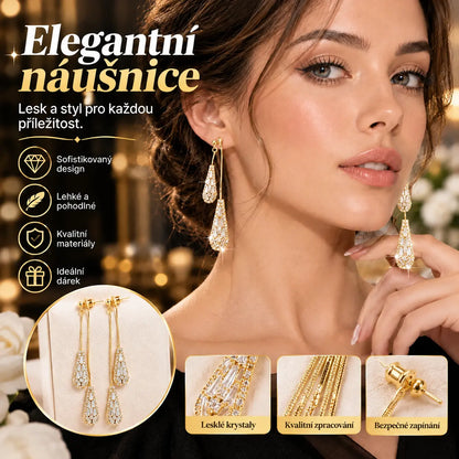 📢📢 Zľava 50%!! ⏰ Dámske strapcové náušnice ✨ Elegantné pozlátené visacie náušnice