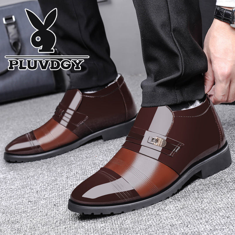 ⛄ 👞【Rozmiary 38-44】🔥🎉Nowe zimowe męskie skórzane buty biznesowe, prawdziwa skóra, podszewka z wełny, miękkie i wygodne.