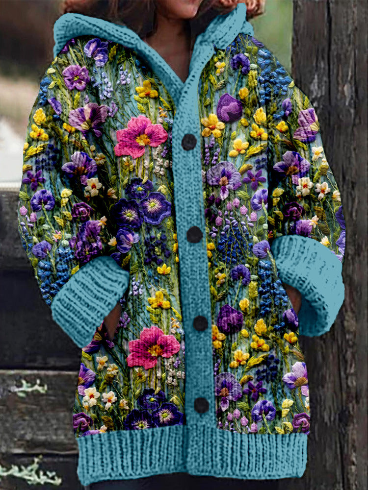 🎁🎀【S-6XL】Nova jesensko/zimska ohlapna retro modna pletena jopa s kapuco za leto 2025