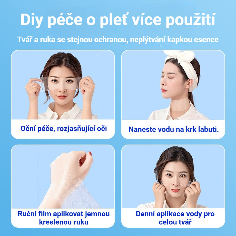 💆🧻🧴【150 kusů】Stižitelné bavlnené plátky speciálně pro obličej, trojité bavlnené kotouče s otvory pro oči, nos a ústa pro kompresy