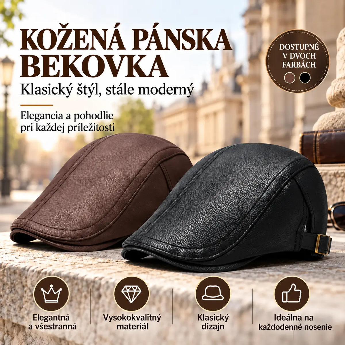 🐏【56 – 60 cm】 Pánska baranica z ovčej kože s nastaviteľnou veľkosťou.