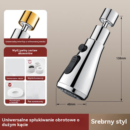 🚰【Bezpłatny filtr】🔥Uniwersalny obrotowy kran kuchenny 360°