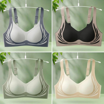 🔥【Oferta por tiempo limitado】🔥【Paquete de 4】Sujetador de una pieza sin aros para mujer【40-85 kg】🌸💕