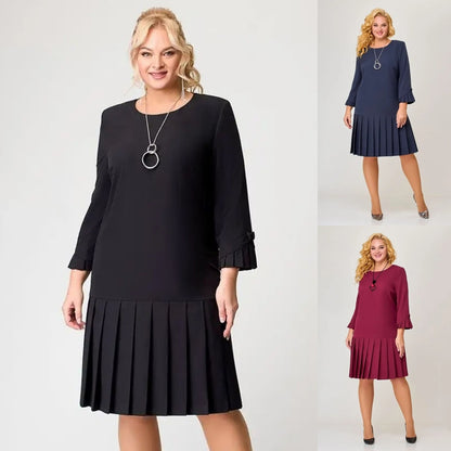 💌👗【S-5XL】👗 Nowa gorąca wyprzedaż wysokiej jakości, jednokolorowa, elegancka sukienka