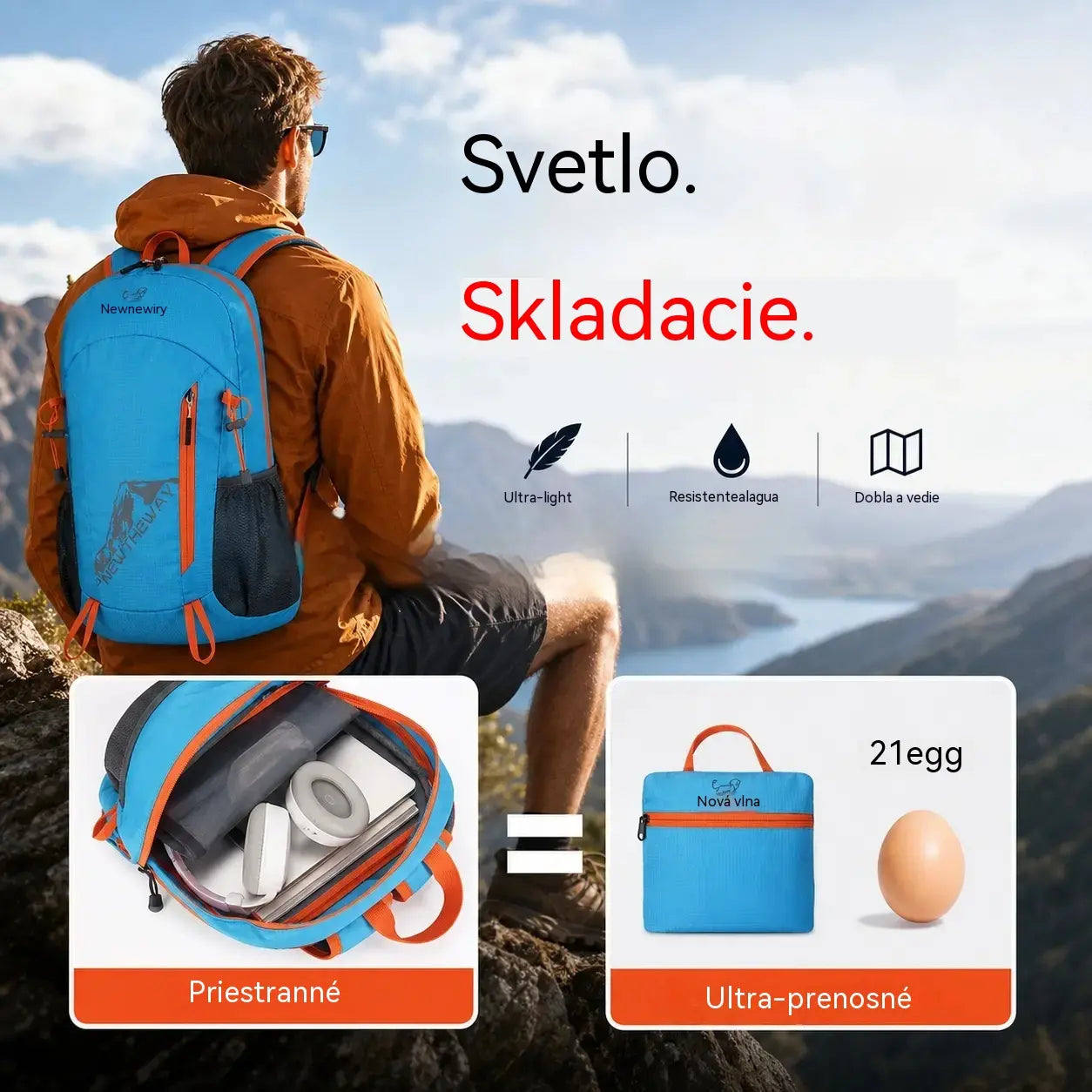 🏆 Špeciálna cena posledného dňa! 🎒 Vodeodolný skladací kempingový batoh