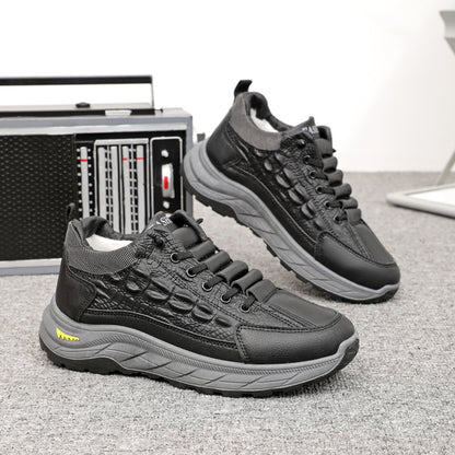 🥾Ciepłe, zimowe buty męskie z aksamitu, ze wzorem krokodyla, niezbędne podczas wypoczynku na świeżym powietrzu