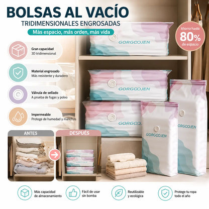 🧳 5 artículos por 26 euros 💨 Bolsa de almacenamiento al vacío grande y compresible: no requiere bomba, es a prueba de fugas e ideal para ahorrar espacio en maletas y en casa ✈️