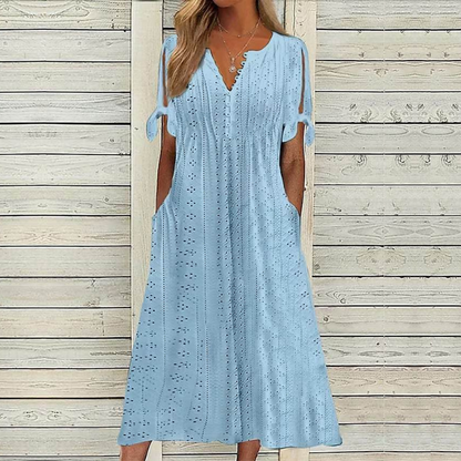 【🏆Najlepiej sprzedające się produkty】👗2025 Prosta i delikatna sukienka w jednolitym kolorze