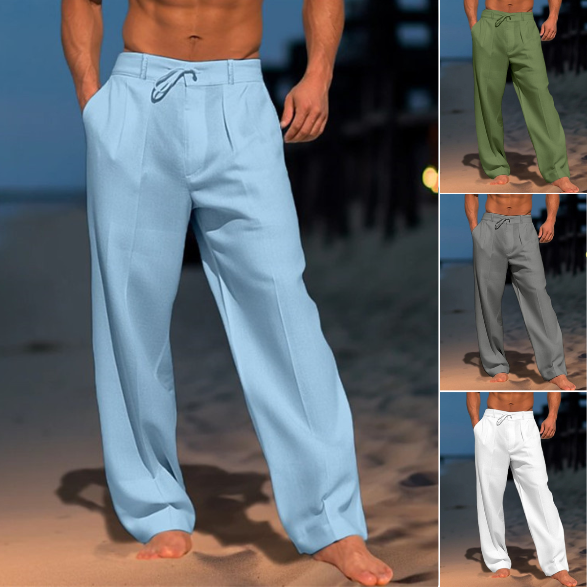 🏖️👖【Rabat letni – 50% 🔥】【S–3XL】😍 Męskie lniane spodnie casualowe w dużych rozmiarach, wygodne i przewiewne, idealne na co dzień i na wakacje