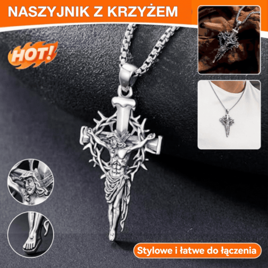 ⏰🔥【Specjalna oferta】Naszyjnik z krzyżem i aureolą z cierni