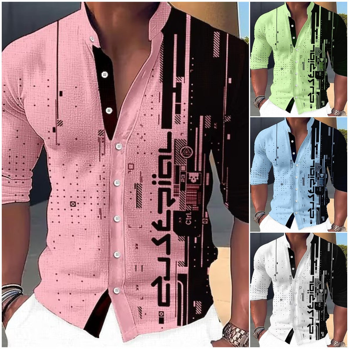 👕✨【S-6XL】2025 Letnia, nowa, modna, swobodna, bawełniana koszula męska