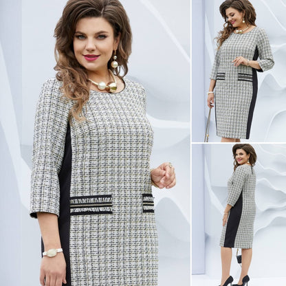 💖Oferta świąteczna -49%OFF【S-5XL】🍂Nowa, wysokiej jakości sukienka w kratę na jesień i zimę3846426