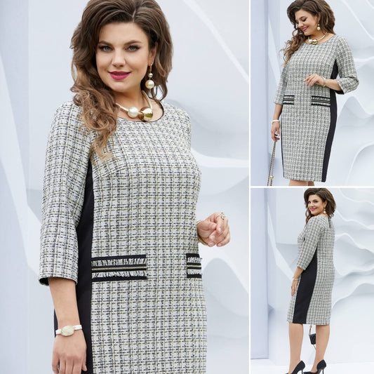 💖Oferta świąteczna -49%OFF【S-5XL】🍂Nowa, wysokiej jakości sukienka w kratę na jesień i zimę3846426