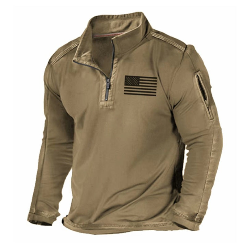 🎉【Sleva brzy končí】 Pánská outdoorová taktická mikina s kapucí, dlouhým rukávem, fleecovou podšívkou, kapsami na zip a polovičním límcem.