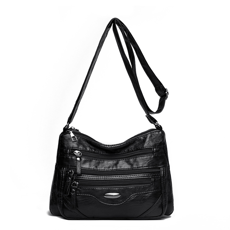 🔥【50% de descuento】💟 Bolso de hombro de piel auténtica de gran capacidad, versátil y elegante, con múltiples compartimentos.