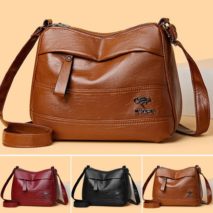 ✨️ 👜 Nowa kolekcja – miękka skórzana torba w stylu vintage, pojemna, wielowarstwowa, na ramię, modna i uniwersalna.-3830263