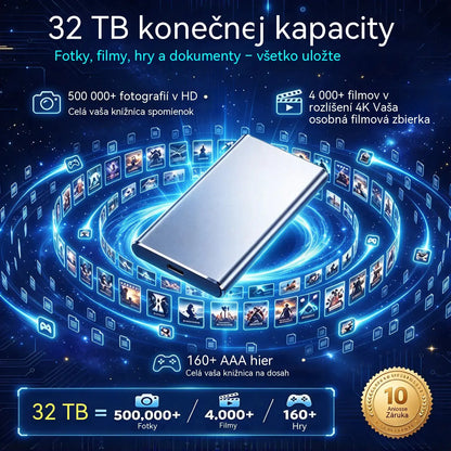 ⚡【32TB】💾 Ultratenký SSD disk novej generácie | Vysoká kapacita a rýchlosť | Prenosné úložisko 🚀