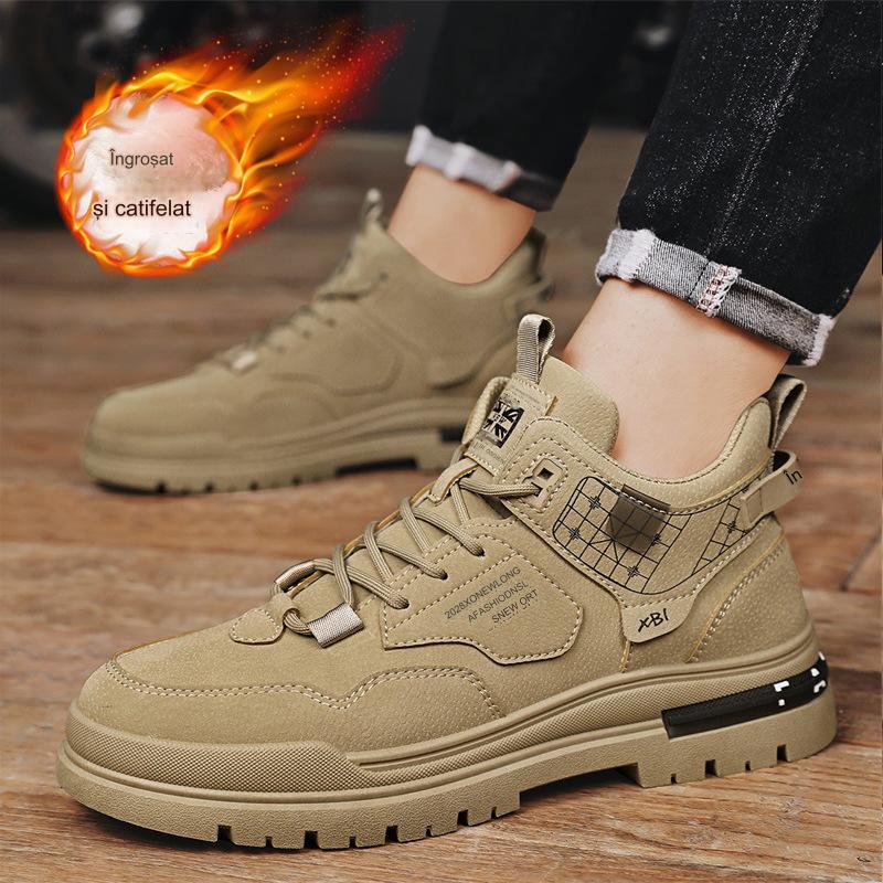 🔥【39-44】👟2024 nowe jesienne i zimowe pogrubione i aksamitne modne męskie buty na co dzień-3798771