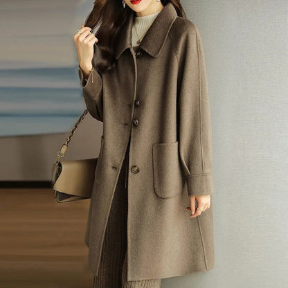 🔥 49% más barato 🔥【45–105 kg】Nueva chaqueta de lana gruesa para otoño/invierno 2026 – modelo de longitud media, corte entallado