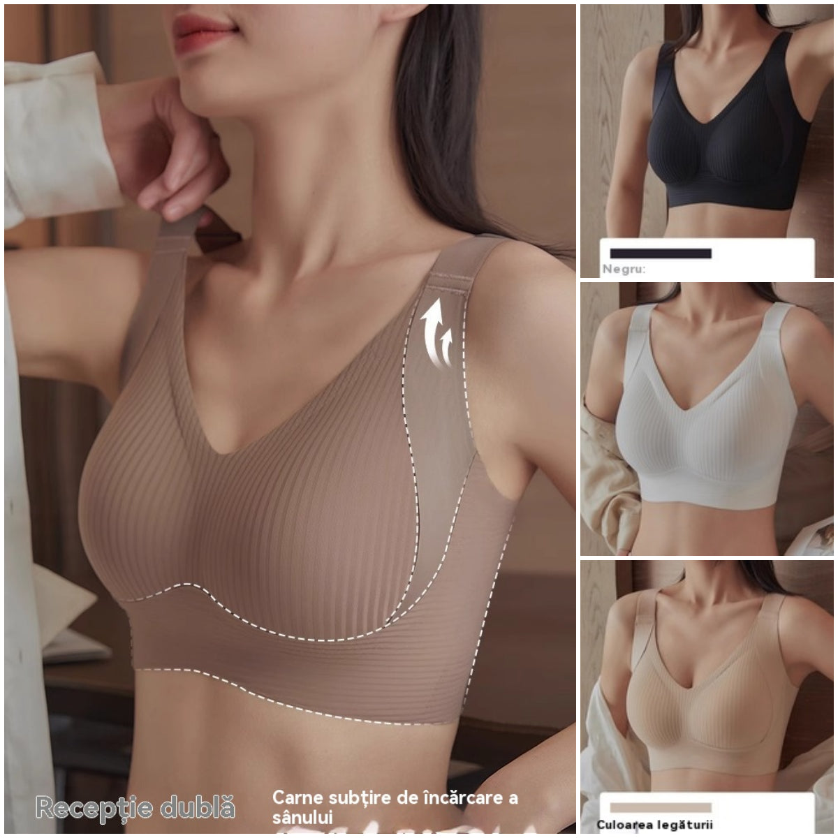 🏆💖Plačilo ob dostavi【4-delni komplet】【40-95 kg】Ženski brezšivni modrček brez kosti❤️Naravni bombaž Tencel, antibakterijski in udoben