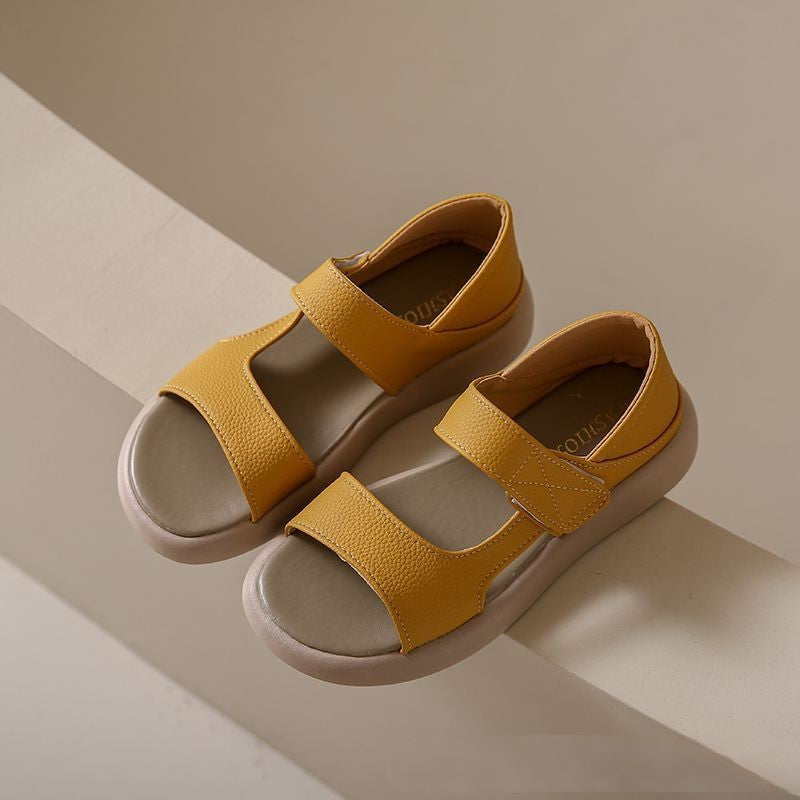 👡【35-43】Retro letnie sandały na jednej nogawce wykonane z miękkiej skóry z miękką podeszwą